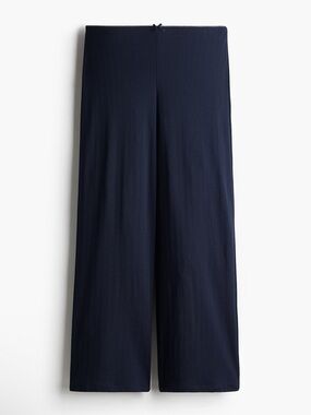 H&M Navy Pointelle Wide-Leg Pull-On Pants